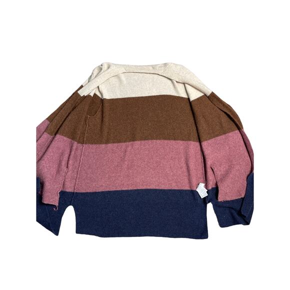 Madewell‎ Stripe Print Cozy Short Walker Cardigan Sweater Size Medium - Picture 8 of 10